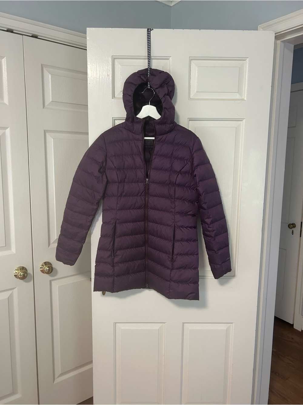 Eddie Bauer Hooded Packable Down Jacket - Deep Purple